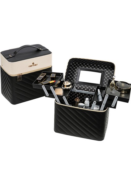 Çok Fonksiyonlu Ayna ile Taşınabilir Seyahat Kozmetik Çantası (Yurt Dışından)