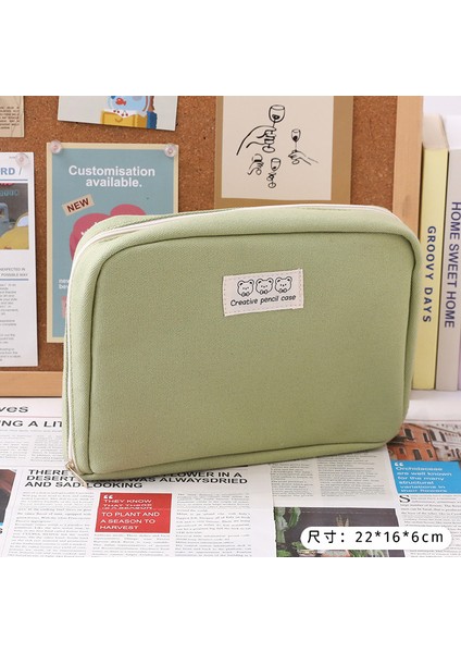 Büyük Kapasiteli Öğrenci Kalemliği Toplu Satış Yeşil Çok Fonksiyonlu Depolama Çantası (Yurt Dışından)