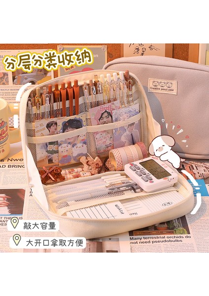 Büyük Kapasiteli Öğrenci Kalemliği Toplu Satış Yeşil Çok Fonksiyonlu Depolama Çantası (Yurt Dışından) indirimleri