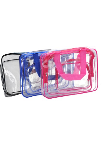 3 Adet Şeffaf Kozmetik Çantası Su Geçirmez (Yurt Dışından)