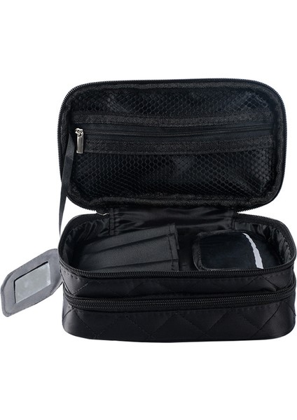 Çift Elmas Izgara Su Geçirmeyen Büyük Kapasiteli Kozmetik Çantası (Yurt Dışından)