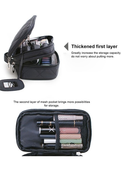 Çift Elmas Izgara Su Geçirmeyen Büyük Kapasiteli Kozmetik Çantası (Yurt Dışından) indirimleri