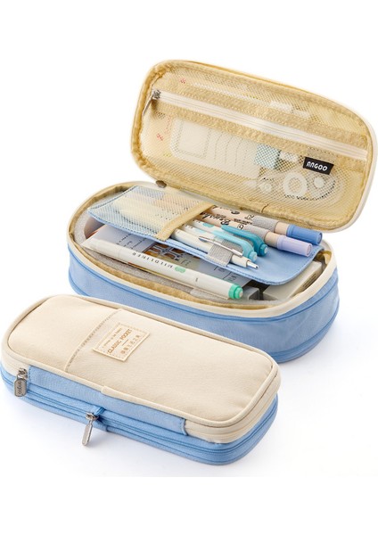 Makaron Geri Çekilebilir Defterlik Açık Mavi Çok Fonksiyonlu (Yurt Dışından)