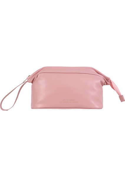 Büyük Kapasiteli Pembe Kozmetik Çantası (Yurt Dışından)