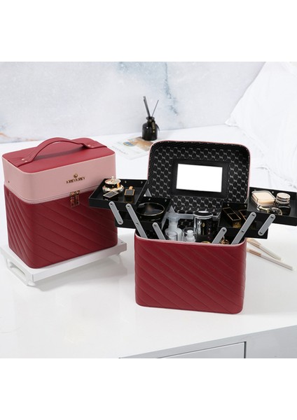 Çok Fonksiyonlu Ayna ile Taşınabilir Seyahat Kozmetik Çantası (Yurt Dışından) indirimleri