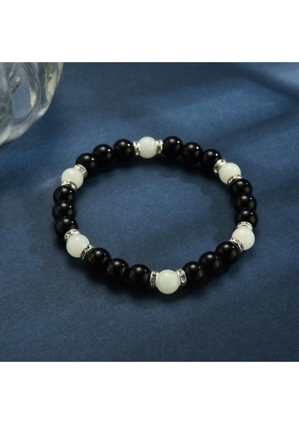 Yeşil Basit Moda Parlayan Kadın Çekiciliği Bilezik Takı Erkekler Florasan Bilezikler 8mm Doğal Taş Esnek Luminous Boncuk Bileklik (Yurt Dışından) fiyatları