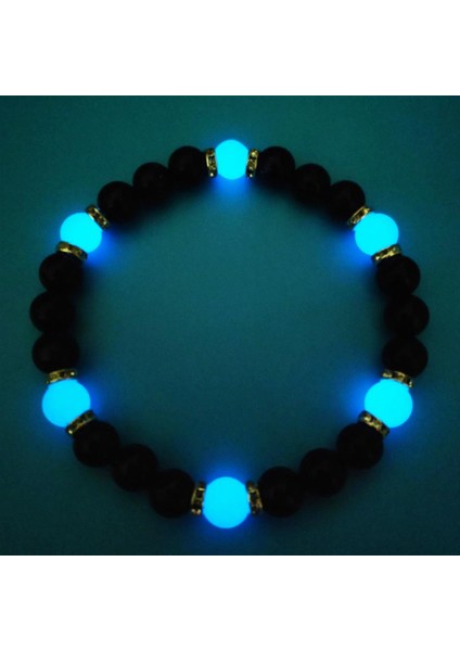 Yeşil Basit Moda Parlayan Kadın Çekiciliği Bilezik Takı Erkekler Florasan Bilezikler 8mm Doğal Taş Esnek Luminous Boncuk Bileklik (Yurt Dışından) indirimleri