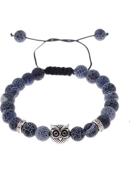 ABK006 Oıqueı Metal Kasklı Baykuş Aslan Başlı Boncuklu Bilezik Erkek Renkli Taş Boncuklar Ayarlanabilir Bileklikler Mala Yoga Bileziği Kadınlar Için (Yurt Dışından)