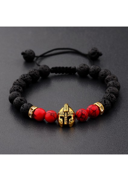 ABK006 Oıqueı Metal Kasklı Baykuş Aslan Başlı Boncuklu Bilezik Erkek Renkli Taş Boncuklar Ayarlanabilir Bileklikler Mala Yoga Bileziği Kadınlar Için (Yurt Dışından)