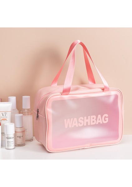 Pvc Kozmetik Çantası Büyük Kapasiteli Şeffaf Beyaz (Yurt Dışından) fiyatları