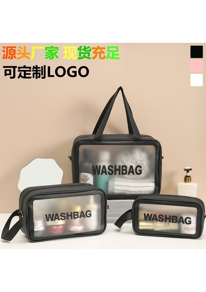 Pvc Kozmetik Çantası Büyük Kapasiteli Şeffaf Beyaz (Yurt Dışından) fırsatları