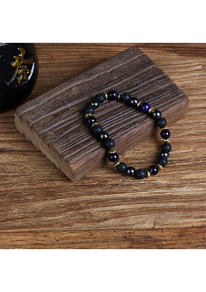 8mm Tarzı No.9 Boyutu Doğal Kaplan Gözü Obsidyen Hematit Boncuklu Bileklik Erkekler Için Manyetik Sağlık Koruma Kadınlar Ruh Takı Hediye Pulsera Hombre (Yurt Dışından)