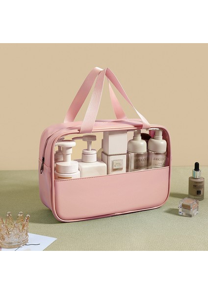 Pvc Şeffaf Büyük Kapasiteli Sarı Kozmetik Banyo Depolama Çantası (Yurt Dışından) modelleri
