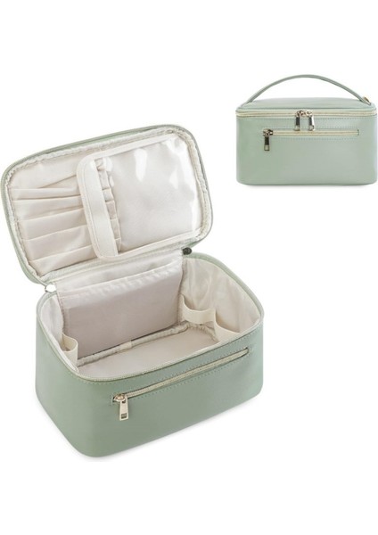 Sınır Ötesi Kolay Taşınabilir Büyük Kapasiteli Yeşil Kozmetik Çantası (Yurt Dışından)