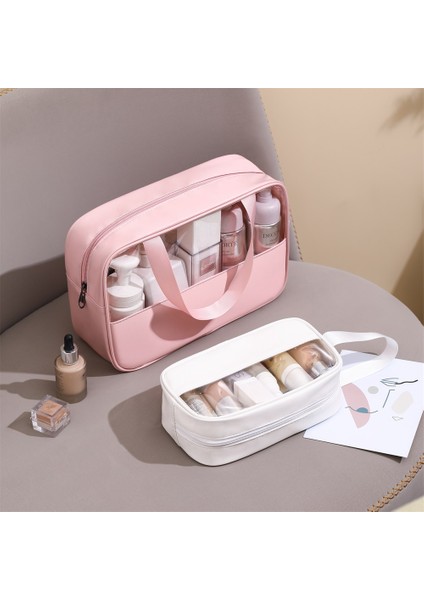 Pvc Şeffaf Büyük Kapasiteli Banyo Çantası 6105 Siyah Üçlü Set (Yurt Dışından) indirimleri