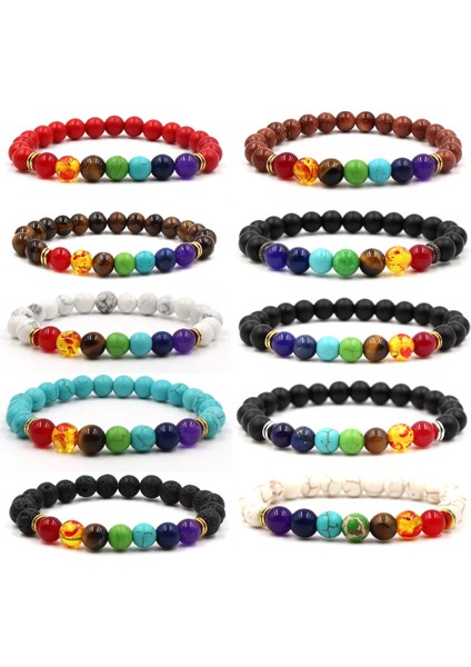 015-13 Yeni 7 Çakra Bileklik Erkek Siyah Lava Şifa Denge Boncuklar Reiki Buddha Dua Doğal Taş Yoga Bileziği Kadınlar Için (Yurt Dışından) indirimleri