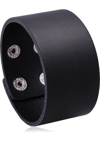 23CM Tarzı NO.83953 Beden Modyle Moda Geniş Gerçek Deri Bileklik Erkekler Için Kahverengi Geniş Kolluk Bilezikler ve Bileklik Bileziği Vintage Punk Erkek Takı Hediye (Yurt Dışından)