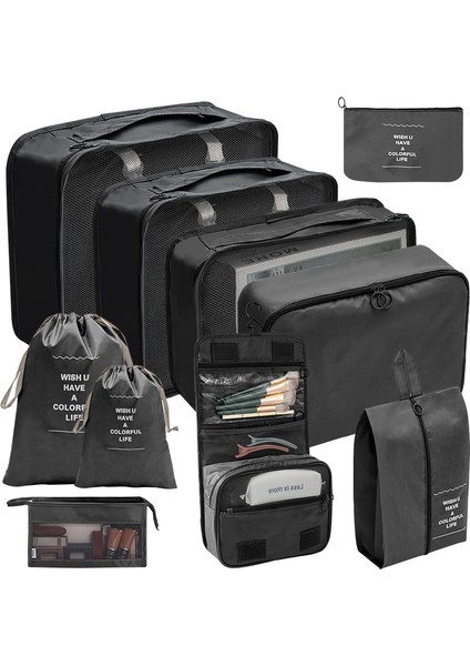 Yolculuk Saklama Çantası Yedi Parça Seti Göl Mavisi Kozmetik Bavulu (Yurt Dışından) indirimleri