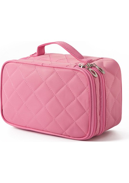 Iki Katlı Pembe Büyük Kozmetik Çantası (Yurt Dışından)
