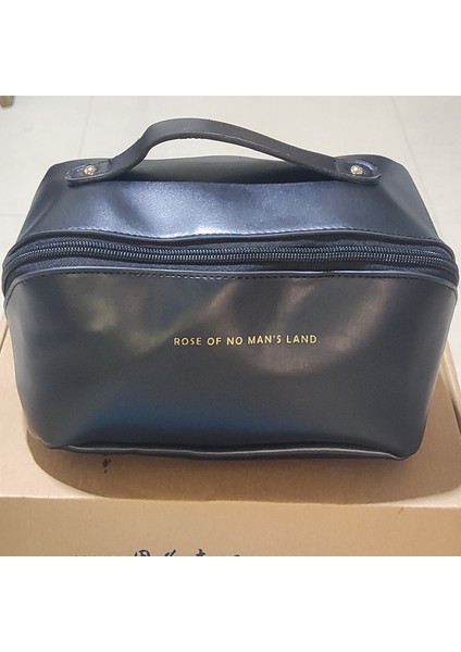 Büyük Kapasiteli Taşınabilir Siyah Kozmetik Çantası (Yurt Dışından)