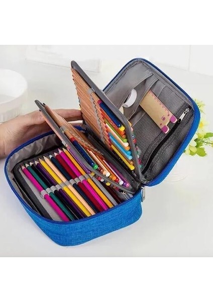 Popüler Çok Katmanlı 72 Renkli Büyük Kapasiteli Ayrılabilir Suyutmaz Kalemlik Mavi (Yurt Dışından) modelleri