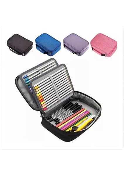 Popüler Çok Katmanlı 72 Renkli Büyük Kapasiteli Ayrılabilir Suyutmaz Kalemlik Mavi (Yurt Dışından) fırsatları