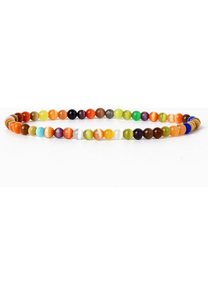 6MMBEADS-17CM Tarzı 40KEDI Gözü Doğal Yuvarlak Akik Oniks Taş Esnek Bilezik Kadın Erkek El Yapımı Yoga Takıları Için Çakra Boncuk Enerji Bileziği (Yurt Dışından)