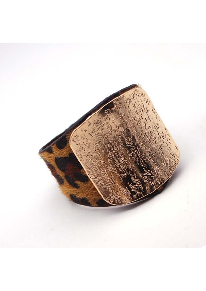 No.20 Boyutu Kadınlar Için Moda Deri Bilezik Leopar Basit Tüm Eşleşme V Kelime Geniş Şık Kolluk Wrap Bilezik Femme Bileklik Takı (Yurt Dışından)