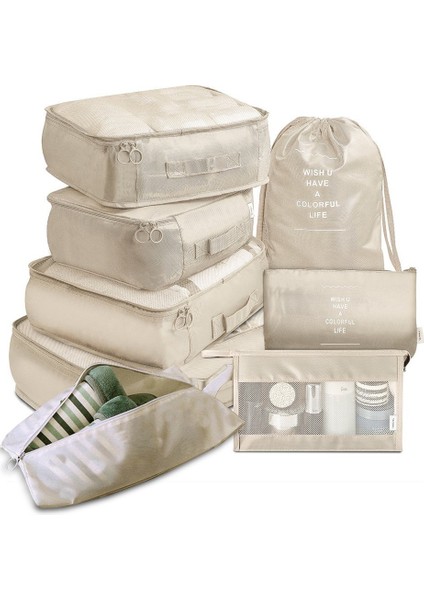 8 Parça Gri Kozmetik Çanta Seyahat Depolama Seti (Yurt Dışından) fiyatları