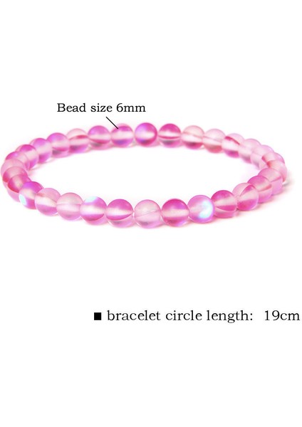 19CM Tarzı 6mm Gül Kırmızı Ay Taşı Bileklik Boncuklu Bilezikler Kadın Erkek Çift Bilezikler Reiki Mat Opal Ay Işığı Meditasyon Takı Sevgi Hediyesi (Yurt Dışından)