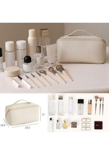 Büyük Kapasiteli Fırça Yuvalı Seyahat Kozmetik Çantası (Yurt Dışından) fırsatları