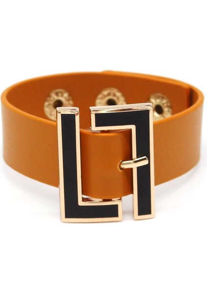 No.1 Boyutu 2021 Yeni Bilezik Moda Geniş Deri Bilezik Kadınlar Siyah Geometrik Metal Bilezik Wrap Charm Takı Femme Hediye (Yurt Dışından)