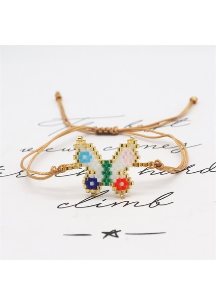 No.3 Boyutu Zhongvı Kadınlar Için Bileklik Miyuki Pulseras Mujer Moda Kelebek Desenli Kol Bandı Hediye Takı Benzersiz Bilezikler El Yapımı (Yurt Dışından)