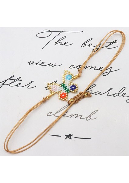 No.3 Boyutu Zhongvı Kadınlar Için Bileklik Miyuki Pulseras Mujer Moda Kelebek Desenli Kol Bandı Hediye Takı Benzersiz Bilezikler El Yapımı (Yurt Dışından)