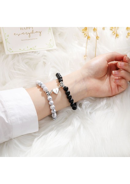 Yeşil Bir Çift Bileklik Doğal Taş Boncuk Kalp Şekilli Mesafe Manyetik Çekim Bileklik Sevgililer Takı Hediye Dropship (Yurt Dışından) indirimleri