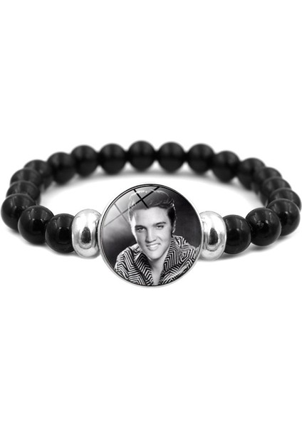 XSWX2995-6 Elvis Presley Kendin Yap Boncuk Bilezik Rock And Roll Kralı Cam Snap Düğmeli Bilezik Bilezik El Yapımı Takı Hediyeler (Yurt Dışından) indirimleri