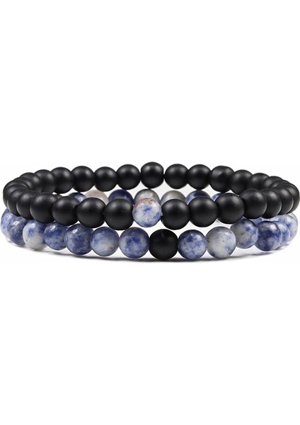 19CM-20CM Tarzı Siyah Mavi Sıcak ve Çiftler Arası Mesafe Bilekliği Doğal Kaplan Gözü Lav Taşı 6mm Boncuklu Bilezik Enerji Elastik Halat Malakit Takı (Yurt Dışından)