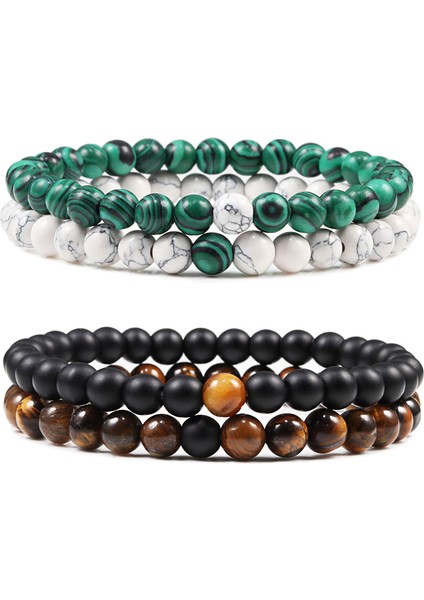 19CM-20CM Tarzı Siyah Mavi Sıcak ve Çiftler Arası Mesafe Bilekliği Doğal Kaplan Gözü Lav Taşı 6mm Boncuklu Bilezik Enerji Elastik Halat Malakit Takı (Yurt Dışından) fiyatları