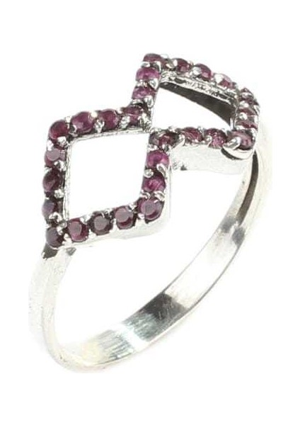 925 Ayar Gümüş Çift Dörtgen Tasarım Yüzük fırsatları