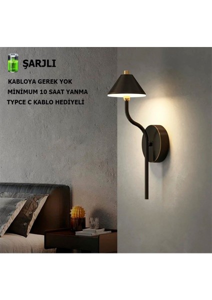 Modern Black LED Aplik -Şarzlı -Gün Işığı