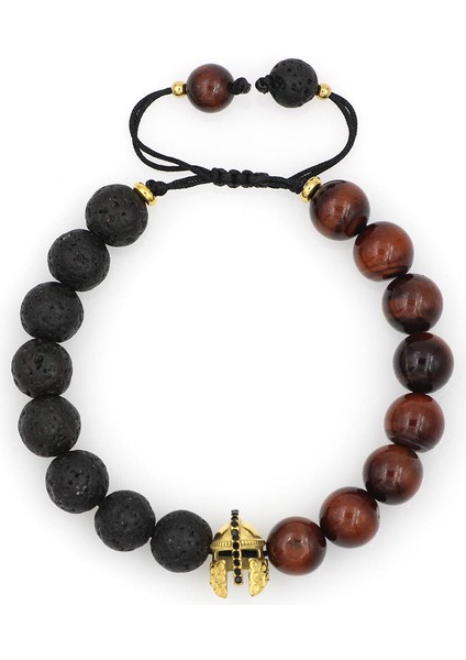 Kar Tanesi Taşı Erkekler Için Lava Taşı Boncuk Bilezik Paslanmaz Çelik Roma Savaşçısı Spartan Gladyatör Kaskı Zincir Bilezikler Hombres Takı (Yurt Dışından) fırsatları