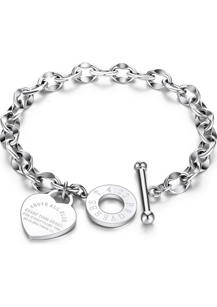 NO.83644 Beden Kadınlar Için Yeni Aşk Kalp Bilezik Modyle Parti Hediye Moda Paslanmaz Çelik Şans Bilezikler Takı (Yurt Dışından)