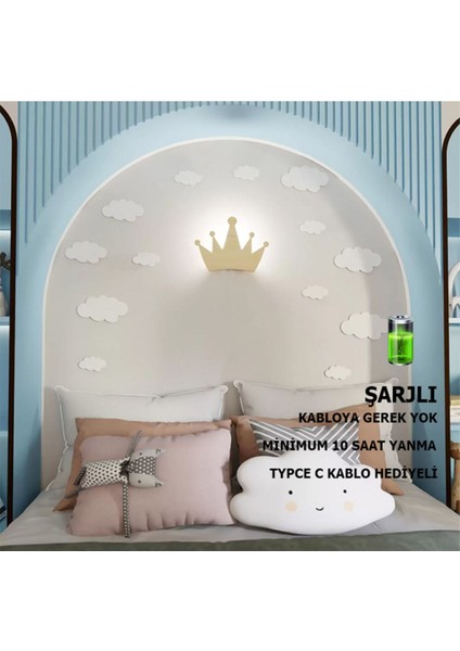 Çocuk Şarjlı Aplik/gece Lambası - Gün Işığı