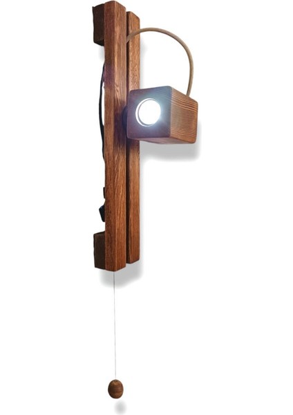 Dönerli Ayarlanabilir LED Aplik Doğal Ahşap Rustik Salon Duvar Aplik Kütük Avize 220 V Ampul Dahil fırsatları