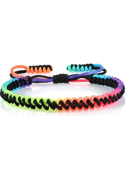 Siyah Ip 1 16 Renkli Gökküçük Halat Örgülü Tibet Bilezik Renkli El Yapımı Düğümler Iplik Ayarlanabilir Bilezik Kadın Erkek Cinsiyetler Arası Buddha Takı (Yurt Dışından)