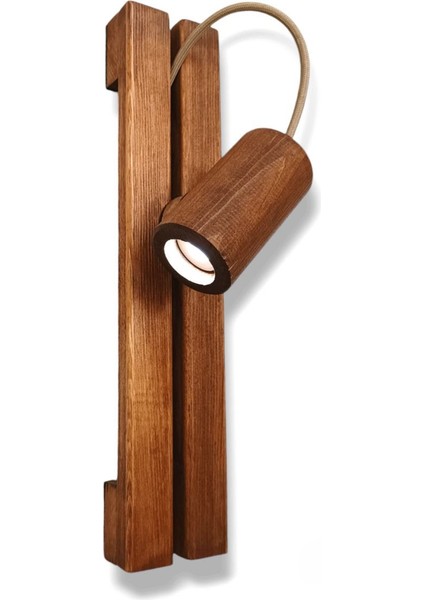 Dönerli Ayarlanabilir LED Aplik Doğal Ahşap Rustik Salon Duvar Aplik Kütük Avize 220 V Ampul Dahil