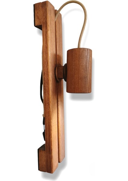 Dönerli Ayarlanabilir LED Aplik Doğal Ahşap Rustik Salon Duvar Aplik Kütük Avize 220 V Ampul Dahil fiyatları