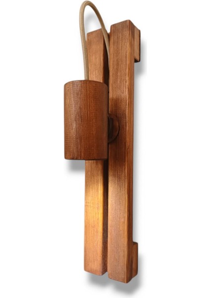 Dönerli Ayarlanabilir LED Aplik Doğal Ahşap Rustik Salon Duvar Aplik Kütük Avize 220 V Ampul Dahil fırsatları