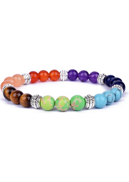 XL-23CM Tarzı 41 Numara 7 Çakra Taş Bilezik Kadın Doğal Boncuk Şifa Reiki Dua Buddha Boncuk Bilezik Erkek Şans Yoga Meditasyon Takı Hediye (Yurt Dışından)
