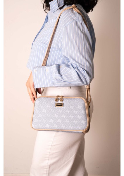 Kadın Çapraz Çanta 899-46620 Sılver Polo Çapraz Bayan Çantası M178 Mavi-Mat Ten